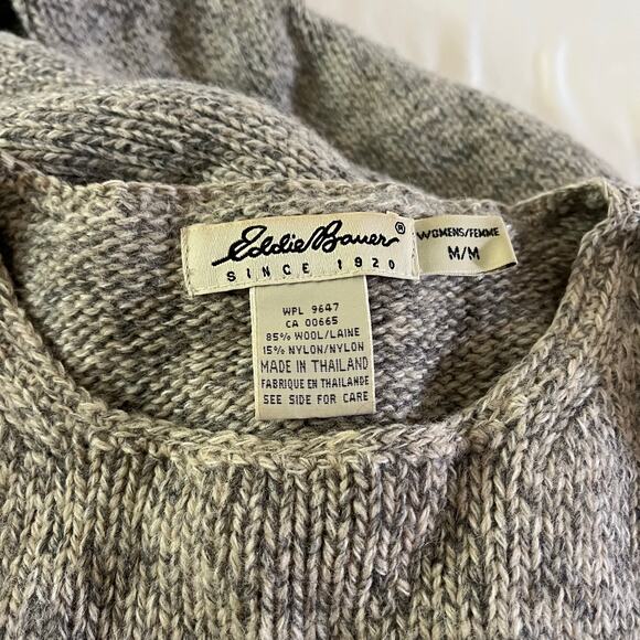 Vtg Y2K 2000s Eddie Bauer Wool Pullover Sweater Sz M - Picture 8 of 9